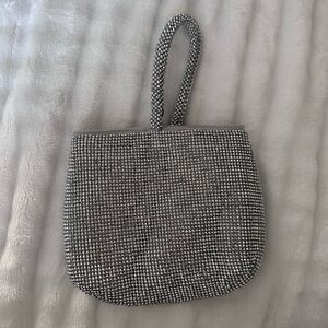 Elegant Silver Beaded Women's Bag
